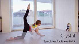  Presentation with education training - Colorful PPT theme enhanced with little-girl-have-online-training backdrop and a light gray colored foreground