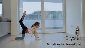  Presentation with education training - PPT layouts having little-girl-have-online-training background and a light gray colored foreground