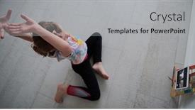  Presentation with social isolation - PPT theme consisting of little-girl-have-online-training background and a light gray colored foreground