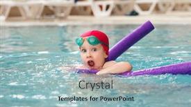  Presentation with swim - Slide deck with little-girl-having-fun-learning background and a light blue colored foreground