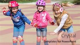  Presentation with roller skating - Amazing theme having little-girl-having-fun-roller backdrop and a coral colored foreground