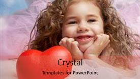  Presentation with balance heart and mind - Colorful PPT theme enhanced with little girl holding a heart backdrop and a  colored foreground