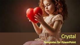  Presentation with heart - PPT theme consisting of little girl holding a heart background and a  colored foreground