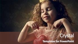  Presentation with from the heart - Cool new PPT theme with little girl holding a heart backdrop and a tawny brown colored foreground