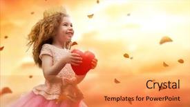  Presentation with diabetes and heart - Presentation having little girl holding a heart background and a gold colored foreground