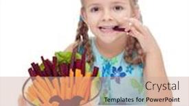  Presentation with bowl - PPT layouts with little-girl-holding-bowl background and a coral colored foreground