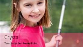  Presentation with hunting and fishing lodge - Presentation enhanced with little-girl-holding-fishing-rod background and a red colored foreground