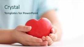  Presentation with hands heart - Audience pleasing theme consisting of little girl holding heart backdrop and a sky blue colored foreground