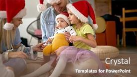  Presentation with new baby girl - Presentation design enhanced with little-girl-holding-her-baby background and a violet colored foreground