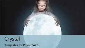  Presentation with stars moon - PPT layouts with preschool stars - little girl holding moon background and a light blue colored foreground