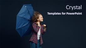  Presentation with effect - Theme enhanced with little-girl-holds-an-umbrella background and a wine colored foreground