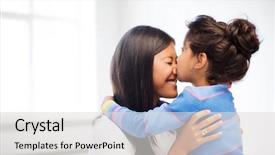  Presentation with family children - Amazing slide deck having family children and happy people backdrop and a light gray colored foreground