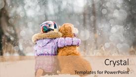  Presentation with forward - Beautiful slide set featuring little girl hugging dog backdrop and a coral colored foreground
