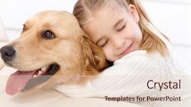  Presentation with closed - Theme featuring little girl hugging golden retriever background and a lemonade colored foreground