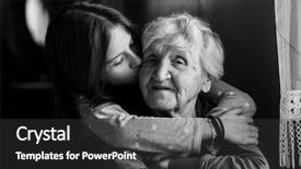  Presentation with black girl - Colorful PPT layouts enhanced with little girl hugs her grandmother backdrop and a dark gray colored foreground