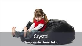  Presentation with bag - Colorful presentation theme enhanced with girl in a bean bag backdrop and a dark gray colored foreground