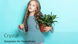  Presentation with blue flower - Slide deck consisting of little-girl-in-a-blue background and a light blue colored foreground