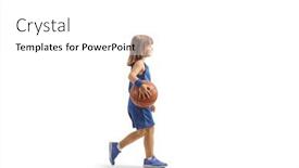  Presentation with basketball blue - Presentation theme with little-girl-in-a-blue background and a  colored foreground