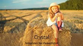  Presentation with hay field - Presentation consisting of little girl in a field background and a gold colored foreground