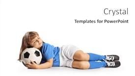  Presentation with sleeping - Presentation theme with little-girl-in-a-football and a white colored foreground