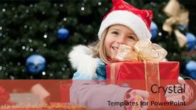  Presentation with christmas catholic advent - PPT layouts featuring little girl in christmas sledge background and a red colored foreground