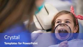  Presentation with dental office - Theme with little-girl-in-dental-office background and a cobalt blue colored foreground