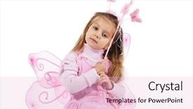  Presentation with fairy - Amazing presentation design having little girl in fairy costume backdrop and a lemonade colored foreground