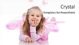 Presentation with fairy - Amazing theme having little girl in fairy costume backdrop and a white colored foreground