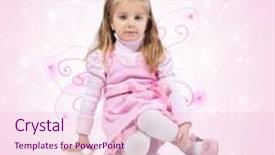  Presentation with fairy - Audience pleasing presentation theme consisting of little girl in fairy costume on white background backdrop and a lemonade colored foreground