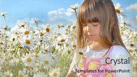  Presentation with field - Colorful theme enhanced with little-girl-in-front backdrop and a mint green colored foreground