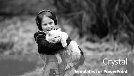  Presentation with black girl - Theme with little-girl-in-headphones background and a gray colored foreground