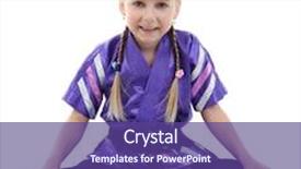  Presentation with kimono - Slide set having little girl in kimono doing background and a violet colored foreground