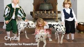  Presentation with medieval - Cool new presentation design with little girl in medieval backdrop and a tawny brown colored foreground