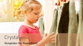  Presentation with nursery - Audience pleasing PPT theme consisting of little-girl-in-nursery-school backdrop and a coral colored foreground