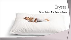  Presentation with teddy bear - Slides consisting of little-girl-in-pajamas-hugging background and a white colored foreground