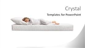 Presentation with mattress - Presentation design enhanced with little-girl-in-pajamas-sleeping background and a white colored foreground