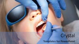  Presentation with dental pediatric - Theme featuring little girl in pediatric dental background and a teal colored foreground