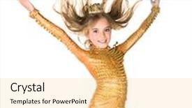  Presentation with princess - Cool new PPT theme with little girl in princess costume backdrop and a blonde colored foreground