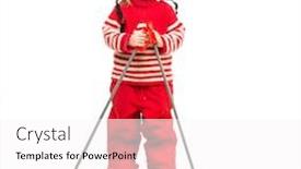  Presentation with ski - Presentation design with little-girl-in-red-ski background and a white colored foreground