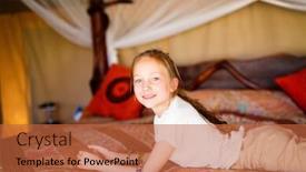  Presentation with africa safari - Presentation theme enhanced with little-girl-in-safari-tent background and a red colored foreground