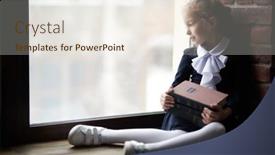  Presentation with children books - Slide deck consisting of little-girl-in-school-uniform background and a  colored foreground