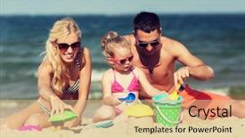  Presentation with family dreams of vacation - Cool new theme with little girl in sunglasses play backdrop and a lemonade colored foreground