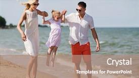  Presentation with adoption - PPT theme featuring little girl in sunglasses background and a  colored foreground