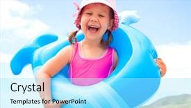  Presentation with whale - Audience pleasing PPT theme consisting of playing with an inflatable whale backdrop and a arctic colored foreground