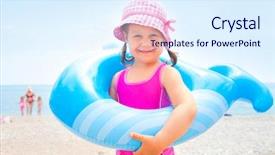  Presentation with whale - Presentation design consisting of playing with an inflatable whale background and a sky blue colored foreground