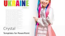  Presentation with costume - Presentation theme consisting of little-girl-in-the-ukrainian background and a white colored foreground