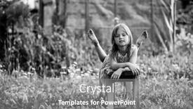  Presentation with country photo - Presentation design featuring little-girl-in-the-yard background and a gray colored foreground