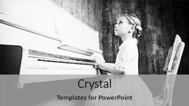  Presentation with elegant green white romantic - Colorful presentation theme enhanced with little girl in white dress backdrop and a light gray colored foreground