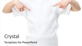  Presentation with simple design white - Presentation consisting of little girl in white tshirt background and a  colored foreground