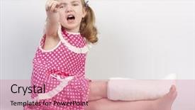 Presentation with ankle - Audience pleasing PPT layouts consisting of little girl injured with broken backdrop and a coral colored foreground